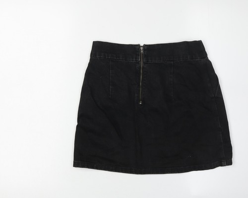 Topshop Women’s Black Size 8 Denim Short Skirt - Picture 2 of 12