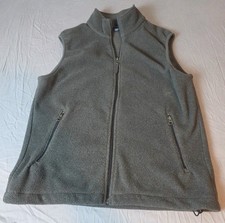 Lands End Fleece Vest Gray Youth Medium 10-12 Full Zip Up - Zip Pockets Casual
