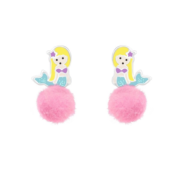 Meerjungfrau Kinder Ohrringe 925 Silber MäDchen Ohrstecker Schmuck Geschenk-image