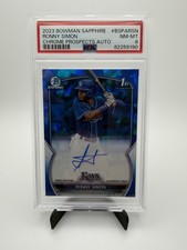 Ronny Simon 2023 Bowman Chrome 1st Sapphire Autograph Auto Card PSA 8 prospects