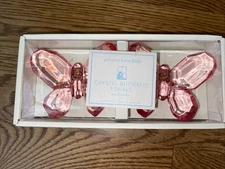 Pottery Barn Kids Crystal Butterfly Curtain Finials New Purple Set of 2
