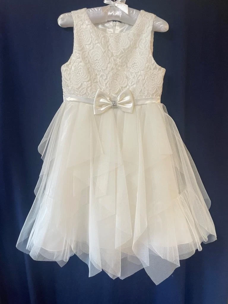 american princess white dresses NEW American Princess Girl Off-White Gold Special Occasion Sleeveless Dress  5T