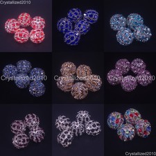 10pcs Top Quantity Crystal Rhinestones Pave Round Ball Spacer Beads 20mm Mixed