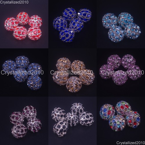 10pcs Top Quantity Crystal Rhinestones Pave Round Ball Spacer Beads 20mm Mixed