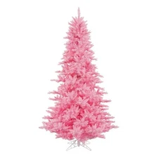 Vickerman 90" Plastic Fir Dura-lit LED Artificial Christmas Tree in Pink