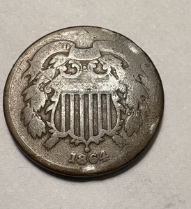 1864 2 Cent Coin Good/Very Good Large Letters