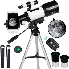 Telescope for Adults  Kids, 70Mm Aperture Refractor 15X-150X Portable Travel