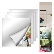 LYCRAFTS 4 Pack Acrylic Mirror Tiles 10 x 10 10 x 10 Inch, 10x10inch-4pcs