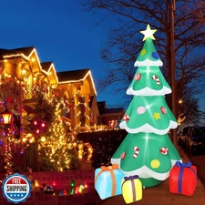 VINGLI Lighted Inflatable Christmas Tree Outdoor Decorations with