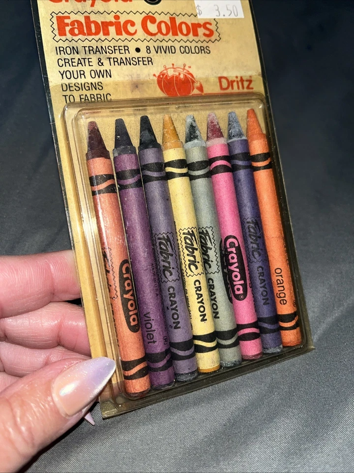 Vintage 1987 Dritz Crayola Fabric Colors 8 vivid colors UNOPENED - Iron Transfer - Image 4 of 4