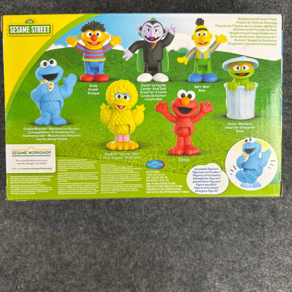 Sesame Street Neighborhood Friends 7 Piece Poseable Figure Pack New - Image 4 of 4