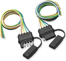 5-pin Flat Plug Trailer Light Extension Wire Harness Connector Plug Male Famale