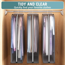 10" Gusseted Garment Bags for Hanging Clothes 40" Suit Bags for Open Closet S...