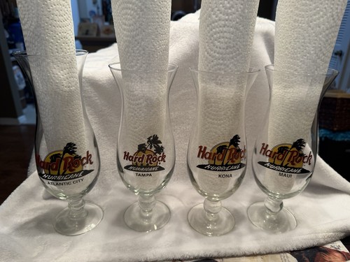 Hard Rock Cafe Hurricane Gläser verschiedene Städte 4 Stück Top Zustand - Bild 2 von 6