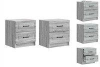 Nachttisch 2Er Set Nachtschrank Graues Sonoma 43X34,5X44,5 Cm