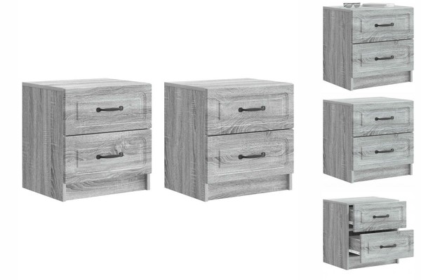 Nachttisch 2Er Set Nachtschrank Graues Sonoma 43X34,5X44,5 Cm-image