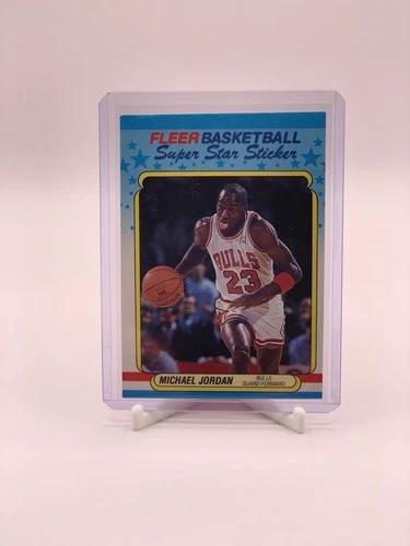 Fleer 1988-89 Michael Jordan #7 Chicago Bulls Superstar Sticker NBA Card