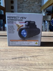 Brookstone Perfect View 8x50 Monocular Telescope w/ Smartphone Adapter Tripod