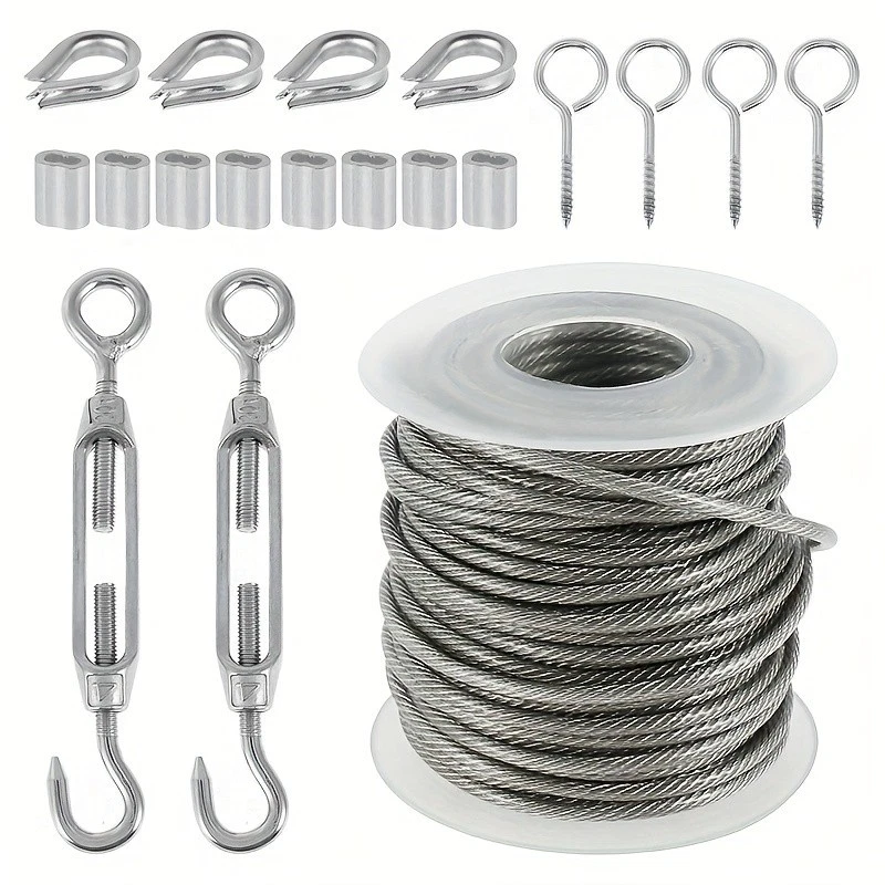 PVC-Coated Steel Wire Rope Kit - String Light Hanging & Outdoor Use - Image 3 of 4
