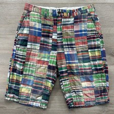 VTG Polo Ralph Lauren Shorts Mens 33 Multicolor Madras Patchwork Plaid