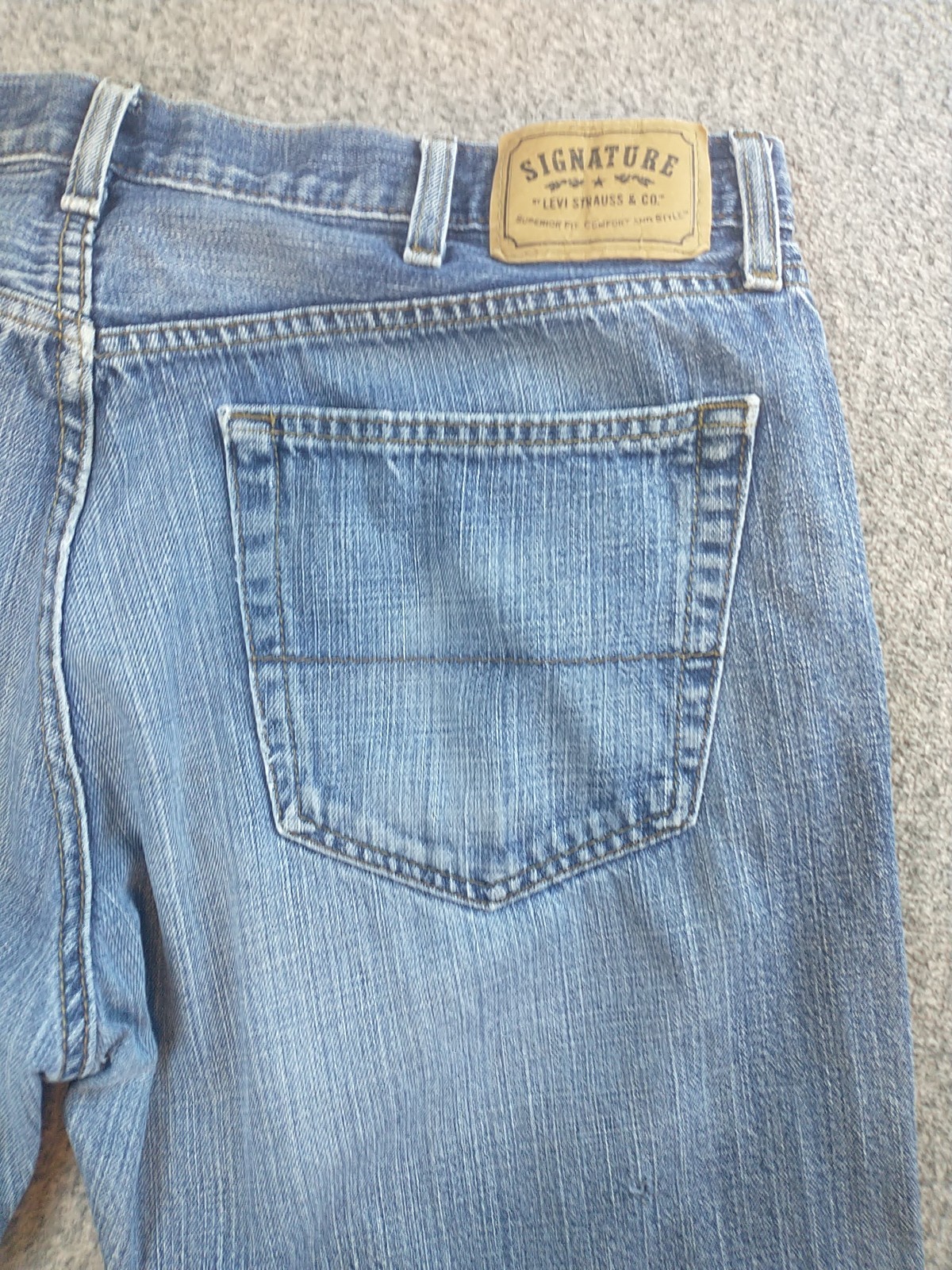 Signature by Levi Strauss & Co Men's Jeans 36x27 Regular Straight Fit Denim Work