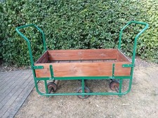 Vintage, refurbished,  industrisl factory push-pull cart