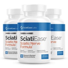 Sciatic Nerve Health Support Supplement 300mg 3 Bottles SciatiEase Formula Alpha