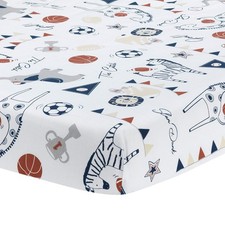 Hall of Fame Animals/Sports 100 Cotton Fitted Baby Crib Sheet