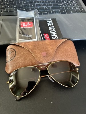 Ray-Ban Aviators RB3025 58mm. Gold Frames with Brown Tinted Lenses. Brand New.
