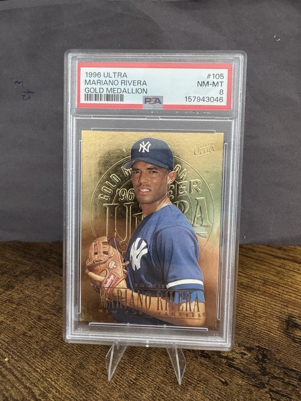 1996 Fleer Ultra Gold Medallion #105 Mariano Rivera Rookie PSA 8