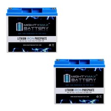 Mighty Max 12V 18AH LifePO4 Deep Cycle Lithium Rechargeable Battery - Pack of 2