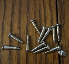 # 5 X 5/8” Wood Screws Slotted Round Head Nickel Plated Free Shipping
