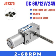 6MM Self-Locking CW/CCW DC6V/12V/24V Worm Geared Motor Large Torque M6 Screw