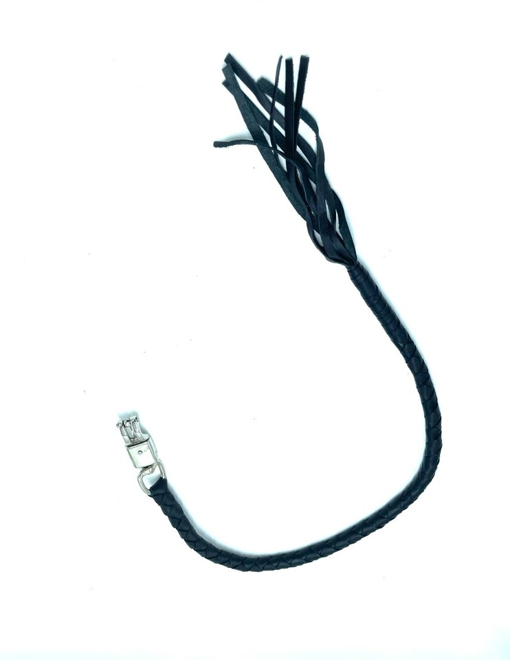 Get Back Whip 42 inch Biker Motorcycle Leather Whip 2 Circumf Stainless Steel e