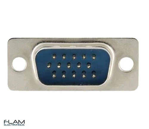 Connecteur à souder HD15 VGA male  / VGA 15 pins plug male connector to solder