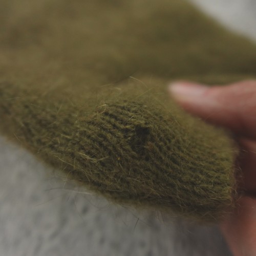 MerinoMink Sweater Medium Olive Green Merino Wool Possum Fur - Picture 12 of 17