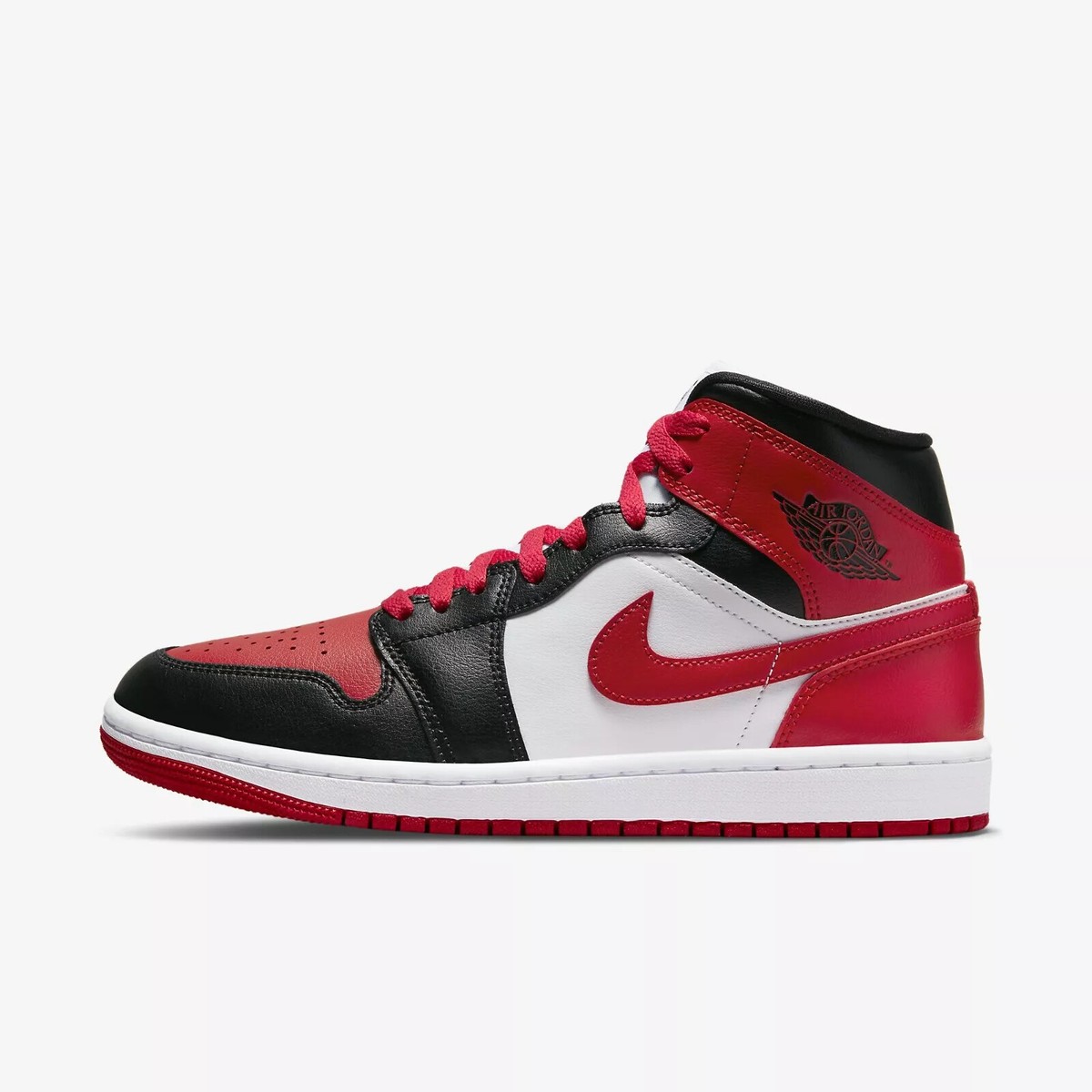 Nike WMNS Air Jordan 1 Mid Black and Gym Red BQ6472-079 Women's