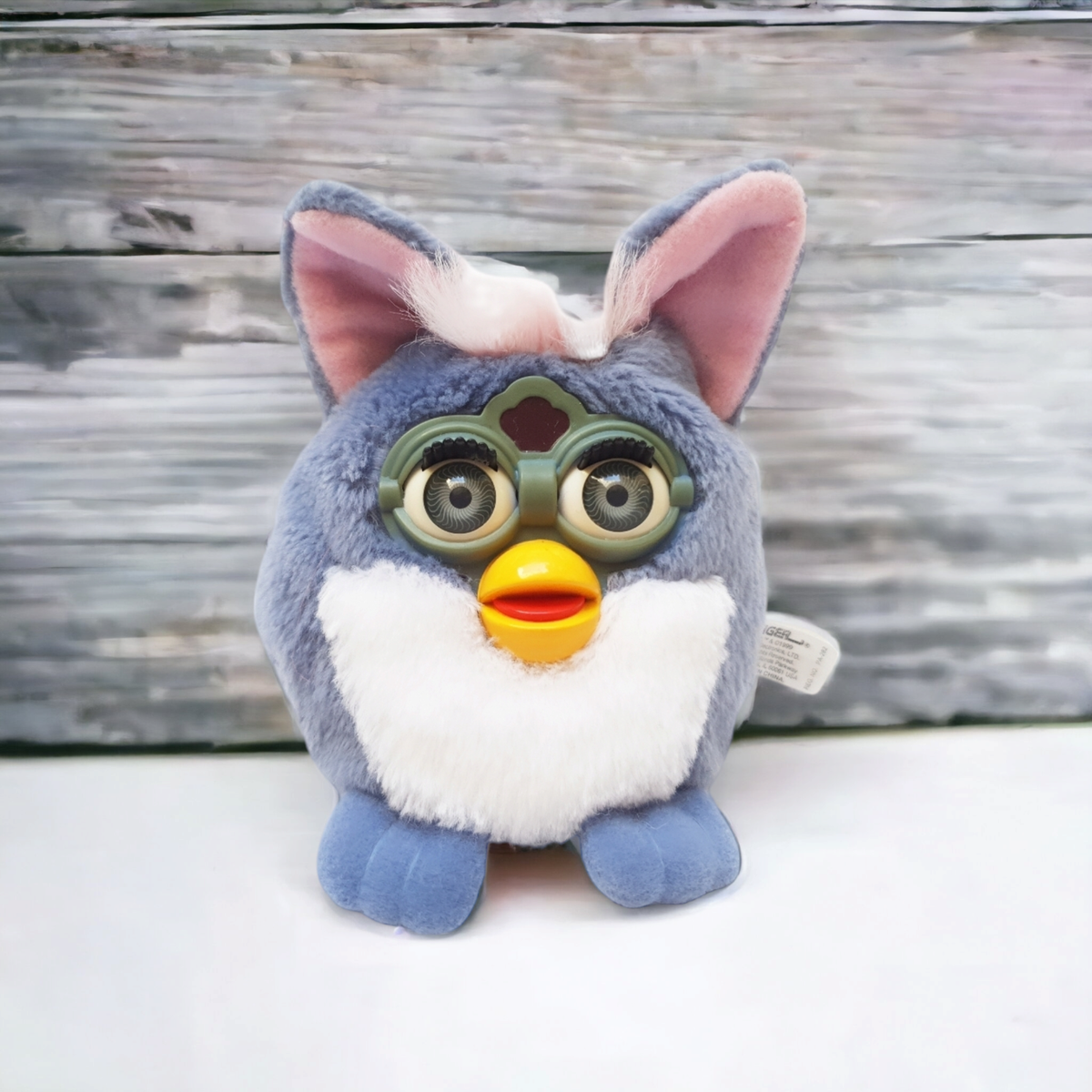 Furby buddies 1999 ELEPHANT beanbag furby buddy blue fur blue eyes