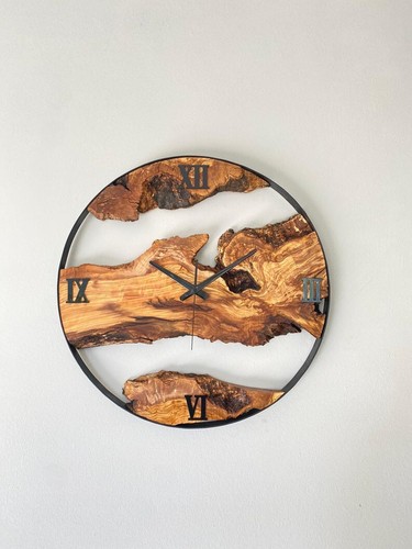 Made to Order Metal & Olive Wood Wall Clock , Christmas Gift, Handmade decor, - Picture 7 of 9