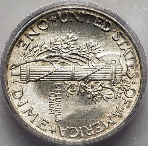 EE. UU. 1916-P Moneda de Plata Mercurio - 10c - ¡GEM-BU ICG MS65FB!¡! - Imagen 4 de 10