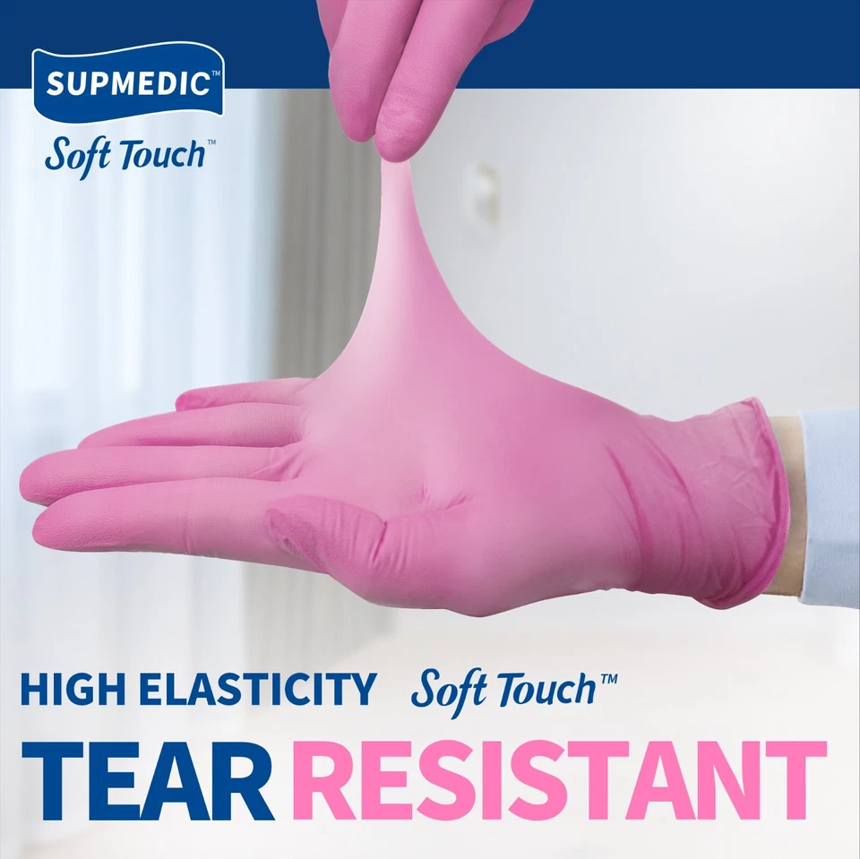 Disposable Nitrile Exam Gloves Powder-Free Food-Safe Cleaning Glove, Rose Quartz - Image 2 of 4