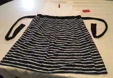 Pure Energy sz 3 dress, tank style white bodice, navy full knee length skirt New