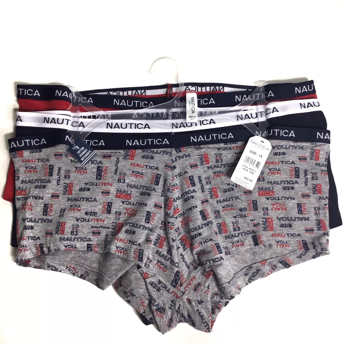 NEW Nautica Intimates Women's Plus Size 1X Boyshorts Underwear Panties Orig  $42