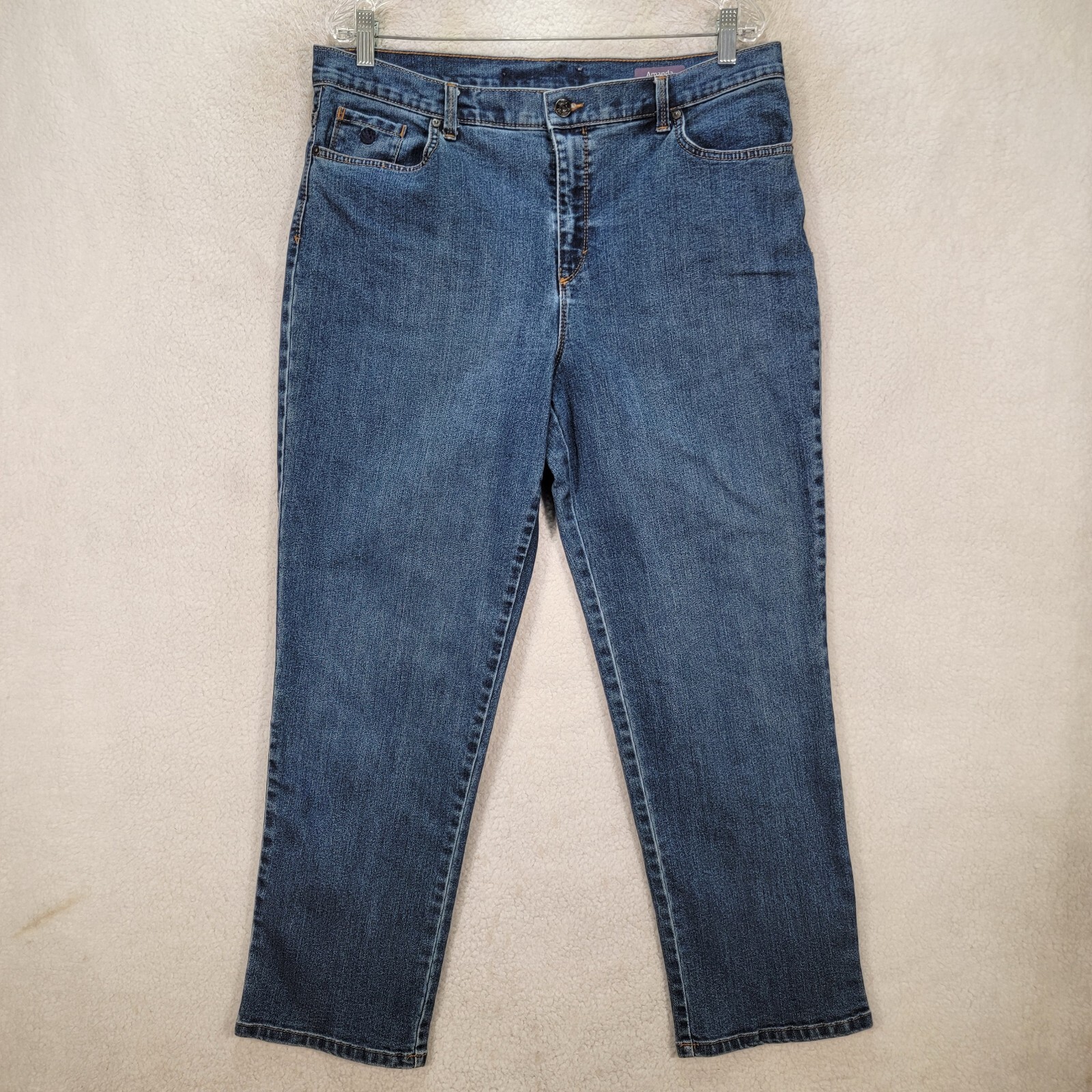 Gloria Vanderbilt Womens Jeans Plus Size 16 Short Blue Denim