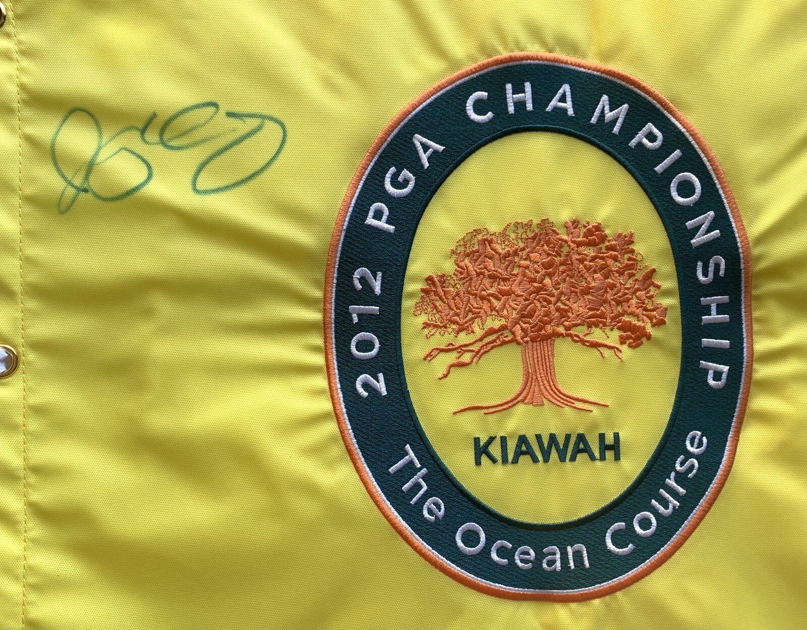 Rory Mcilroy signed 2012 Pga Championship Flag Kiawah golf pga psa dna loa view 2