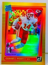 Cornell Powell RC 2021 Donruss NFL Gold Holo Press Proof Rated Rookie Card #289
