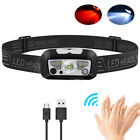 <!--F#f_0-->Camping headlight LED Torch Red+White Sensor Hiking Head Lamp Rechargeable Light<!--F/-->