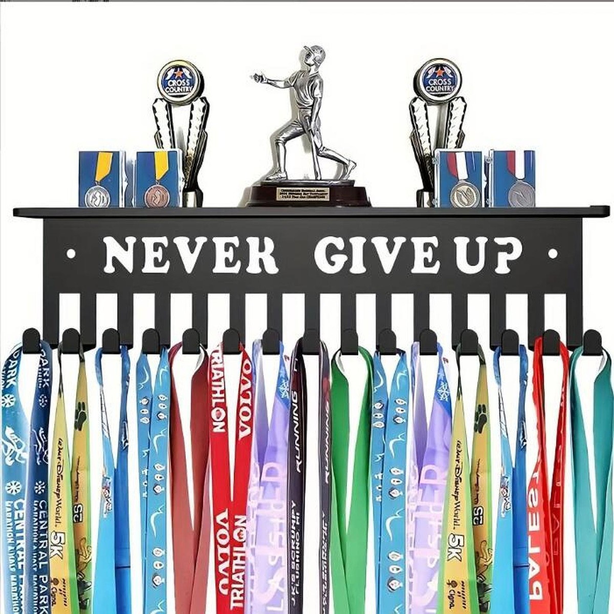 Portamedaglie United Medals - Display Per 48 Medaglie In Acciaio - Per Runner E Sportivi - I Love Running - Foto 3