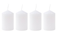 4Er-Set Adventskranzkerzen 50X80Mm Weiß Weihnachtskerze Stumpenkerze Wachskerze