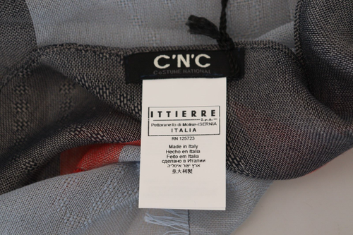 C'N'C COSTUME NATIONAL Scarf Multicolor Cotton Shawl Wrap 170cm x 40cm 150usd - Picture 3 of 7